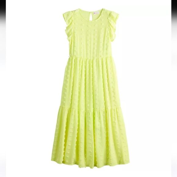 SO Dresses & Skirts - SO Highliter Yellow PUFF Ball Sheer Dress. Soft Girl, Cottagecore,  Whimsy